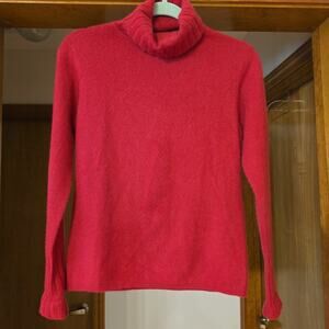 Geneva 100% Cashmere Turtleneck Red Sweater Womens Size Small Berry Red Pink